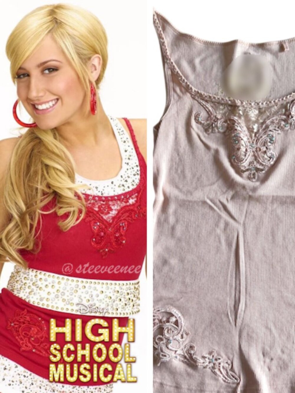 Ribbed Embellished Cami ALT ASO Sharpay Evans